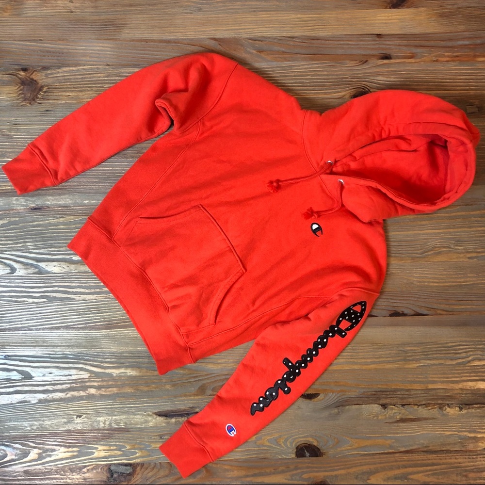 Champion Orange-Red Hoodie Sweatshirt From UO